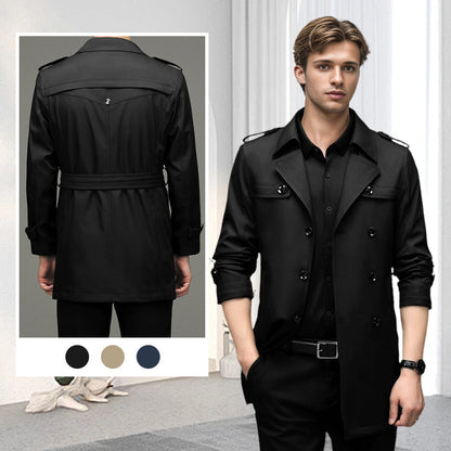 👔🍂Seasonal Promotions--Men's Double Breasted Windbreaker Jacket