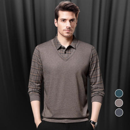 💥Heißer Verkauf 50% Rabatt👔Langarm-Oberteil in Layering-Optik für Herren