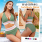 🔥Sommerschlussverkauf🔥Patchwork-Bikini mit V-Ausschnitt, 2-teiliges Set