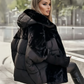 ❄️✨Damen Oversized Pufferjacke mit Kapuze im Patchwork-Design