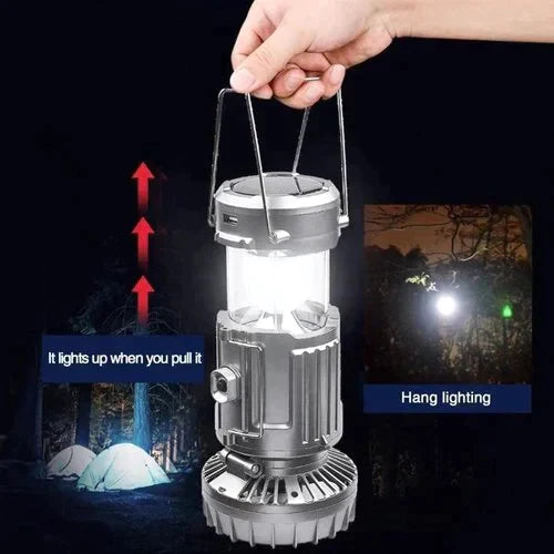 ⛺40 % Rabatt🦬Tragbare, solarbetriebene Campinglaterne mit Ventilator für den Außenbereich