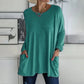 🌸👚50% Rabatt ✨Neues langärmeliges Baumwoll-T-Shirt mit lässiger Tasche
