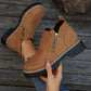 🥾 Promo 50 % – Damenschuhe trendig und komfortabel, runde Spitze mit Zip 🌟👢
