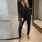 🌟💄Glitzernde Damen Jumpsuits mit V-Ausschnitt und Gürtel