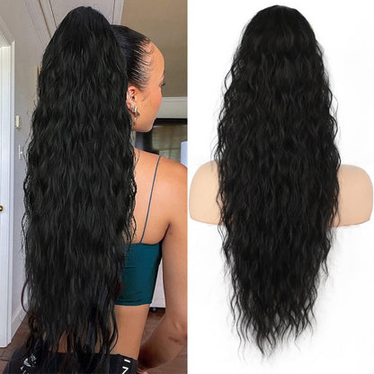 ⏳Limited 50% discount! 🎁 30" curly ponytail extension – High-temperature fibers, double attachment (clip + cord), natural volume & all-day comfort! 💇‍♀️✨