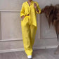 🌸🔥Damen 2 Stück Outfits Button Down Hemd & Hose