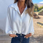 💕 Elegante, einfarbige Button-Down-Hemden für Damen sind im Angebot