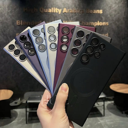 Custodia magnetica opaca antigraffio senza cornice per Samsung Galaxy serie S21-25