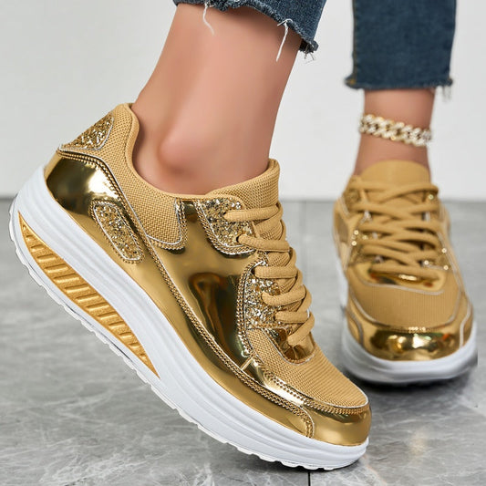 ✨👟Trendy Casual Sparkling Style Plateau-Sneaker für Damen🏃