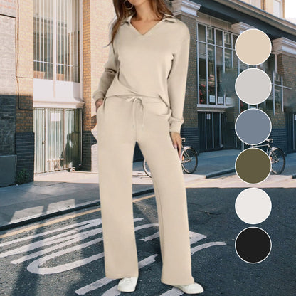 🔥Herbstangebote 50% Rabatt🍂2-teiliges Lounge-Set mit langen Ärmeln für Damen