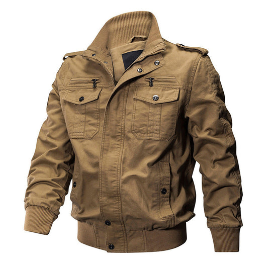 🍂Außergewöhnlich hochwertige Herren-Militärjacke mit Stehkragen und Reißverschluss