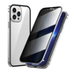 Funda magnética para teléfono de vidro temperado de dobre cara con efecto anti-peeping para iPhone 11-16 series