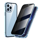 Funda magnética para teléfono de vidro temperado de dobre cara con efecto anti-peeping para iPhone 11-16 series