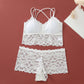 Damen-Spitzen-Bralette- und Höschen-Set
