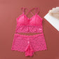 Damen-Spitzen-Bralette- und Höschen-Set