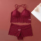 Damen-Spitzen-Bralette- und Höschen-Set