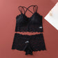 Damen-Spitzen-Bralette- und Höschen-Set