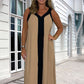 Kaufen Sie 2 gratis Versand🔥2025 Neu eingetroffen🌺⏳ Limited time 50% off! 💥Women's V-Neck Sleeveless Color Block Maxi Dress