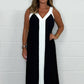 Kaufen Sie 2 gratis Versand🔥2025 Neu eingetroffen🌺⏳ Limited time 50% off! 💥Women's V-Neck Sleeveless Color Block Maxi Dress