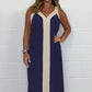 Kaufen Sie 2 gratis Versand🔥2025 Neu eingetroffen🌺⏳ Limited time 50% off! 💥Women's V-Neck Sleeveless Color Block Maxi Dress