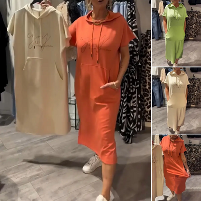 [[т0]][[т2]]Женска хаљина са капуљачом кратких рукава[[т43]]Купите 2 и добијте бесплатну испоруку[[т94]]