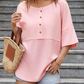 🌸💐Lässiges Button-Down-Oberteil aus Waffelstrick💥💥Befristetes Angebot: 50% Rabatt auf Bestellungen