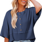 🌸💐Lässiges Button-Down-Oberteil aus Waffelstrick💥💥Befristetes Angebot: 50% Rabatt auf Bestellungen