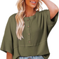 🌸💐Lässiges Button-Down-Oberteil aus Waffelstrick💥💥Befristetes Angebot: 50% Rabatt auf Bestellungen