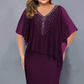 🌸💐Strass-Cape-Kleid mit V-Ausschnitt und Chiffon-Überzug🚀Kaufen Sie 2 und erhalten Sie kostenlosen Versand🚀