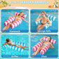 🌸💐Bunt gestreifter aufblasbarer Poolschwimmer mit Aufblasvorrichtung