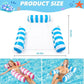 🌸💐Bunt gestreifter aufblasbarer Poolschwimmer mit Aufblasvorrichtung