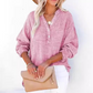 🧥♀️2025 Neue lässige Langarm-Mesh-Bluse mit Knopfverschluss für Damen