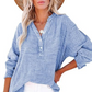 🧥♀️2025 Neue lässige Langarm-Mesh-Bluse mit Knopfverschluss für Damen