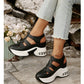Damen-Sandalen für den Sommer mit geschlossenem Zehenbereich, Klettverschluss und dicker Sohle