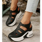 Damen-Sandalen für den Sommer mit geschlossenem Zehenbereich, Klettverschluss und dicker Sohle