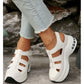 Damen-Sandalen für den Sommer mit geschlossenem Zehenbereich, Klettverschluss und dicker Sohle
