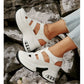 Damen-Sandalen für den Sommer mit geschlossenem Zehenbereich, Klettverschluss und dicker Sohle