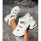 Damen-Sandalen für den Sommer mit geschlossenem Zehenbereich, Klettverschluss und dicker Sohle
