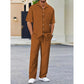 🔥👚👖Herren-Set aus Oberteil mit Kragen und Hose mit Kordelzug