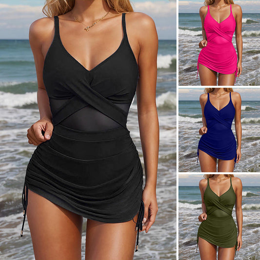 🌊časovo obmedzená zľava 50 % - jednofarebné sexi sieťované plavky