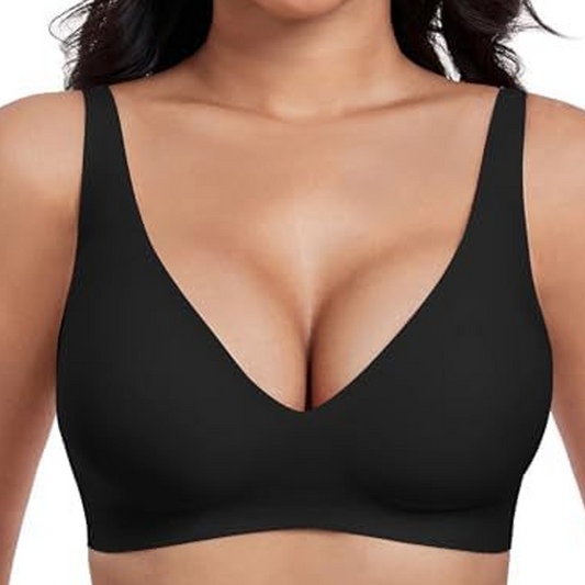 💕 Sømløs, bøjlefri push-up bh til kvinder – Deep V