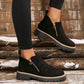 🥾 Promo 50 % – Damenschuhe trendig und komfortabel, runde Spitze mit Zip 🌟👢