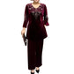👗✨ Elegantes 2-teiliges Samt-Set mit Kristallverzierungen | Perfekt für Büro, Abendessen & Feiern | Atmungsaktiv & Bequem | In Übergrößen XL-4XL verfügbar 👗💎