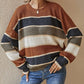 🍂💃Locker gestreifter Pullover für Damen mit langen Ärmeln