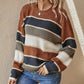🍂💃Locker gestreifter Pullover für Damen mit langen Ärmeln