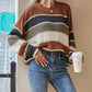 🍂💃Locker gestreifter Pullover für Damen mit langen Ärmeln
