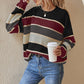 🍂💃Locker gestreifter Pullover für Damen mit langen Ärmeln
