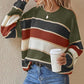 🍂💃Locker gestreifter Pullover für Damen mit langen Ärmeln