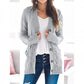 💄🍂Lässige Damen-Strickjacke für Herbst mit langen Ärmeln, 💋Knopfleiste und offenem Vorderteil