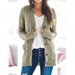 💄🍂Lässige Damen-Strickjacke für Herbst mit langen Ärmeln, 💋Knopfleiste und offenem Vorderteil